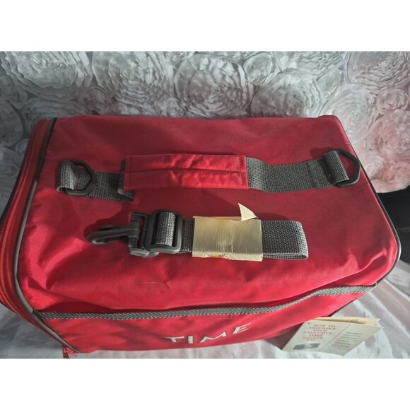 Vintage Time Magazine Locker Bag Red Excellent Condition Original Tag And Strap - Picture 4 of 16